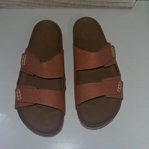 Women’s Coral Skechers Sandals Luxe Foam